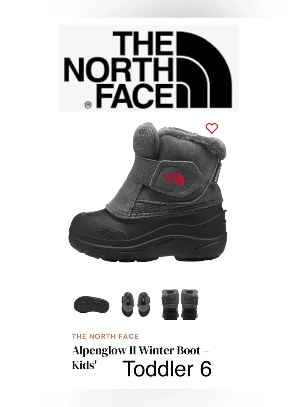 The North Face Toddler Alpenglow II Winter Boot - Like New! Toddler 6